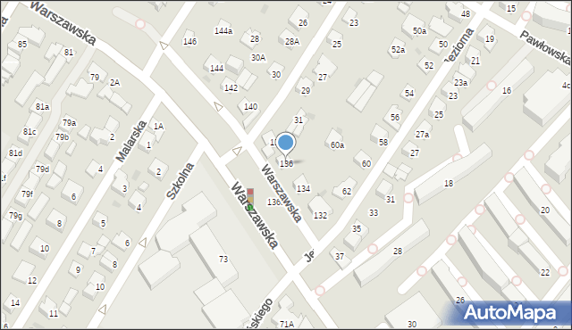 Łomianki, Warszawska, 136, mapa Łomianki