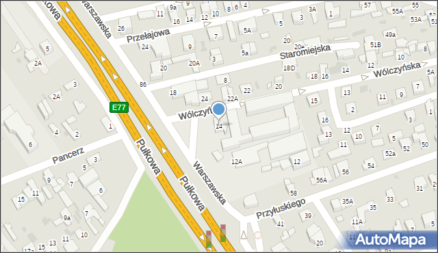 Łomianki, Warszawska, 14, mapa Łomianki