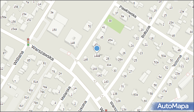 Łomianki, Warszawska, 144a, mapa Łomianki