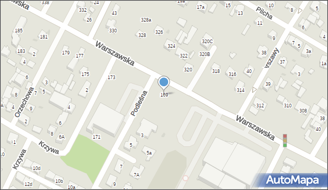 Łomianki, Warszawska, 169, mapa Łomianki