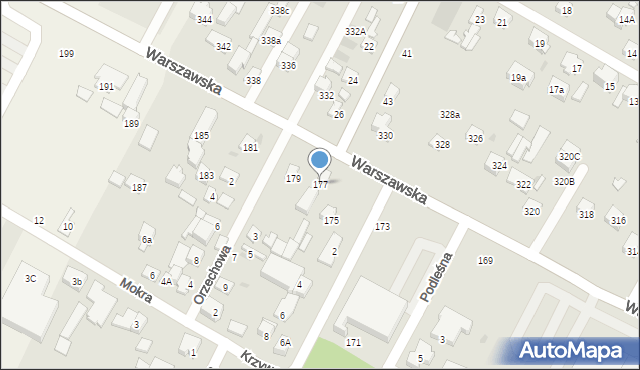 Łomianki, Warszawska, 177, mapa Łomianki