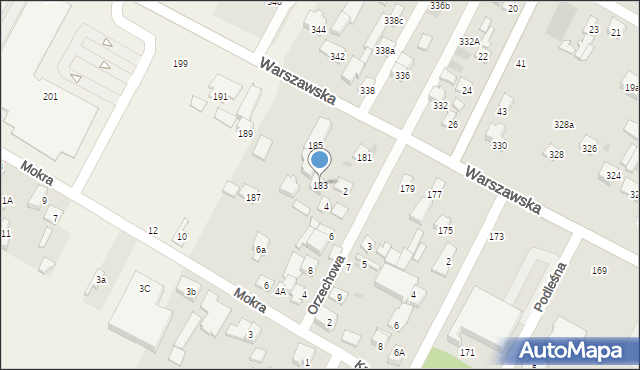 Łomianki, Warszawska, 183, mapa Łomianki