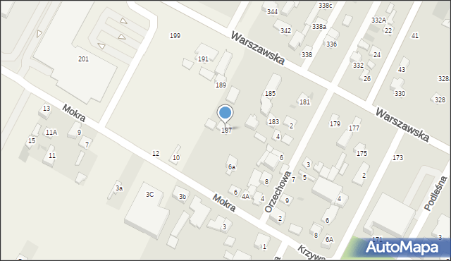 Łomianki, Warszawska, 187, mapa Łomianki