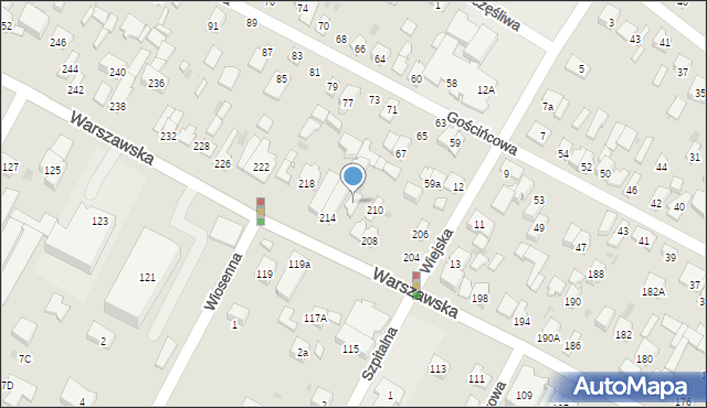 Łomianki, Warszawska, 212, mapa Łomianki