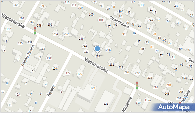 Łomianki, Warszawska, 238, mapa Łomianki