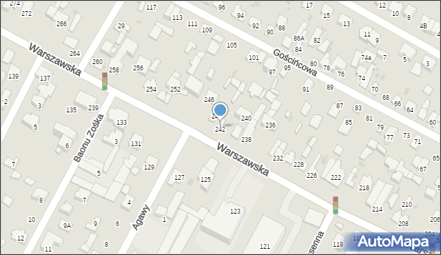 Łomianki, Warszawska, 242a, mapa Łomianki