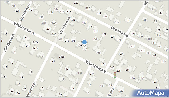 Łomianki, Warszawska, 272, mapa Łomianki