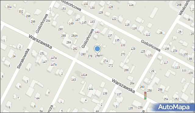 Łomianki, Warszawska, 276, mapa Łomianki