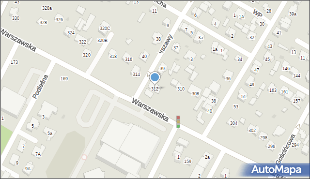 Łomianki, Warszawska, 312, mapa Łomianki