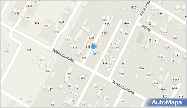Łomianki, Warszawska, 336, mapa Łomianki