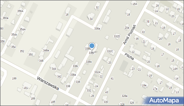 Łomianki, Warszawska, 336c, mapa Łomianki