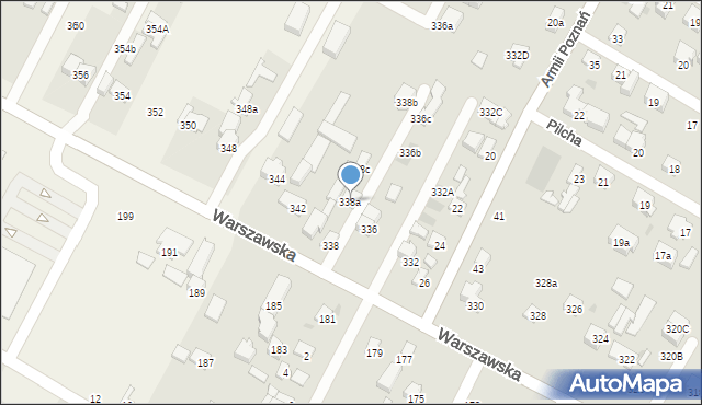 Łomianki, Warszawska, 338a, mapa Łomianki