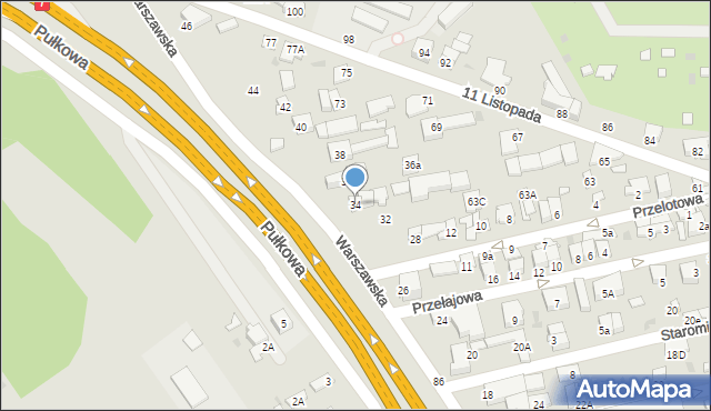 Łomianki, Warszawska, 34, mapa Łomianki