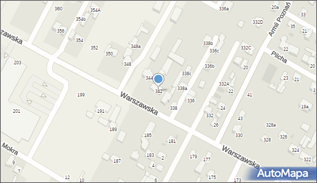 Łomianki, Warszawska, 342, mapa Łomianki