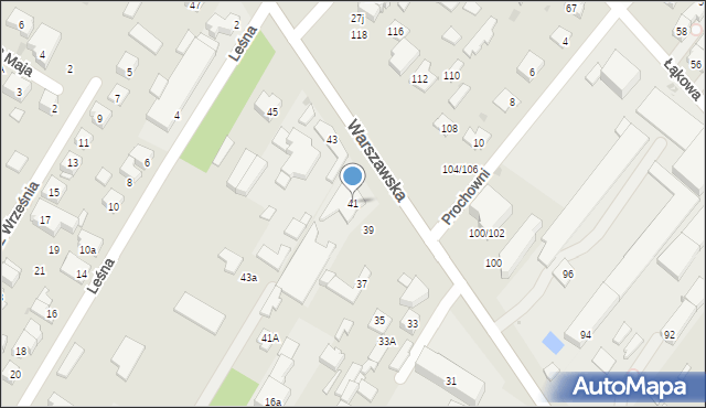 Łomianki, Warszawska, 41, mapa Łomianki