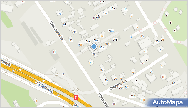 Łomianki, Warszawska, 56, mapa Łomianki