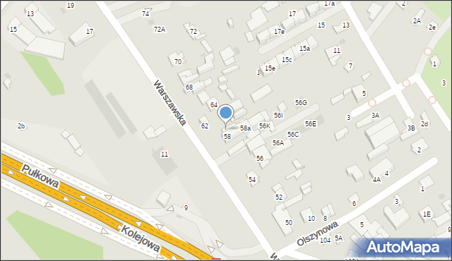 Łomianki, Warszawska, 60, mapa Łomianki