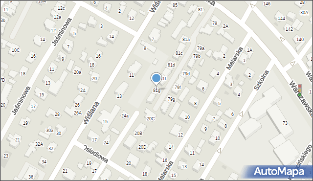 Łomianki, Warszawska, 81g, mapa Łomianki