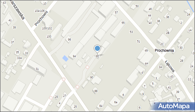 Łomianki, Warszawska, 92, mapa Łomianki