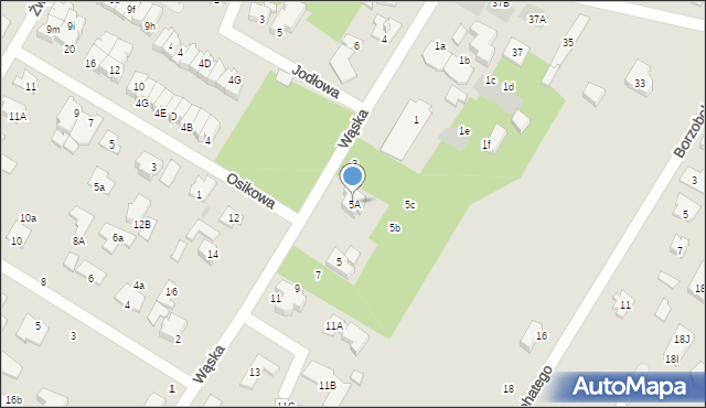 Łomianki, Wąska, 5A, mapa Łomianki