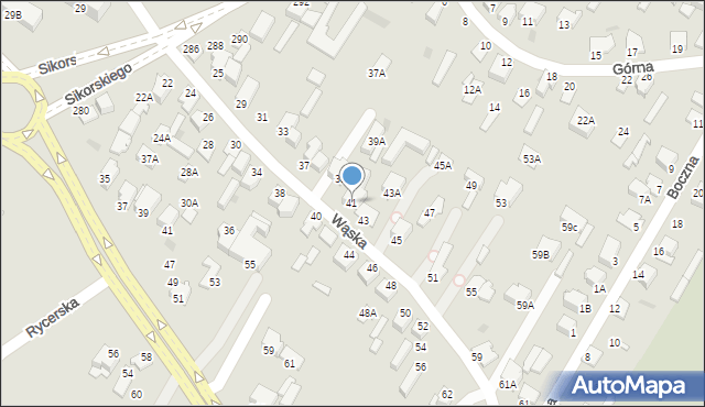 Łomża, Wąska, 41, mapa Łomży