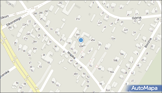 Łomża, Wąska, 43A, mapa Łomży