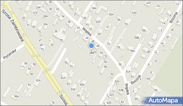 Łomża, Wąska, 48A, mapa Łomży
