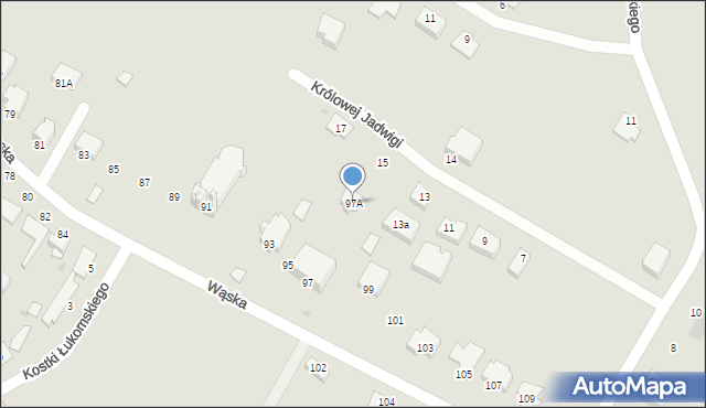 Łomża, Wąska, 97A, mapa Łomży