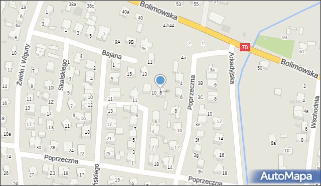 Łowicz, Warchałowskiego Adolfa, 8, mapa Łowicza