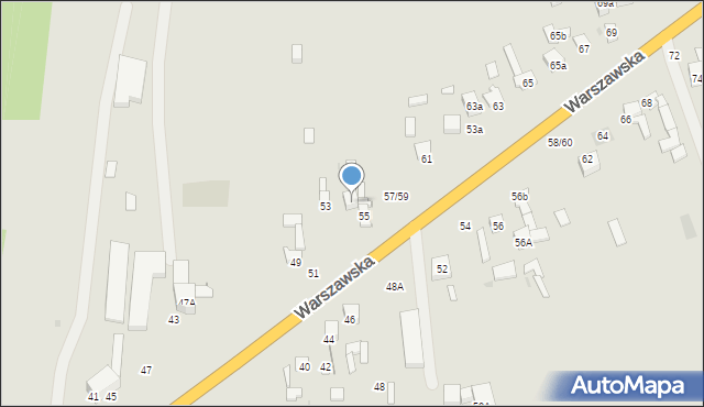 Łowicz, Warszawska, 55a, mapa Łowicza