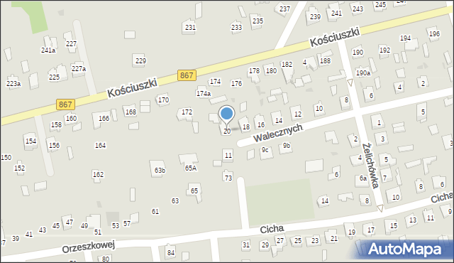 Lubaczów, Walecznych, 20, mapa Lubaczów