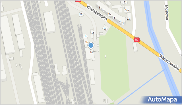 Lubań, Warszawska, 1a, mapa Lubań