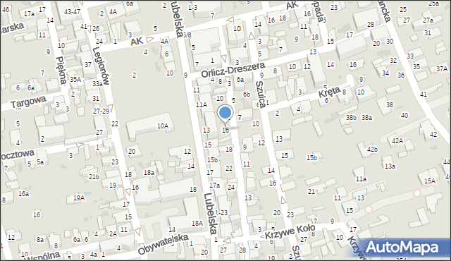 Lubartów, Waryńskiego Ludwika, 16, mapa Lubartów