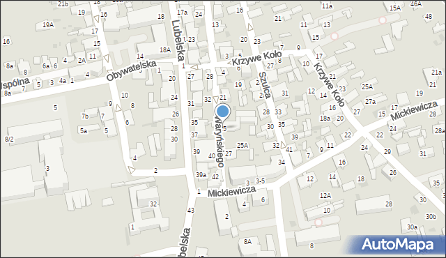 Lubartów, Waryńskiego Ludwika, 25, mapa Lubartów
