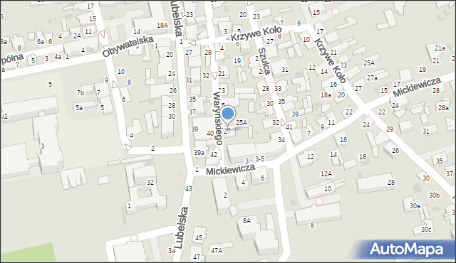 Lubartów, Waryńskiego Ludwika, 27, mapa Lubartów