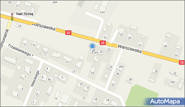 Lubicz Górny, Warszawska, 18a, mapa Lubicz Górny