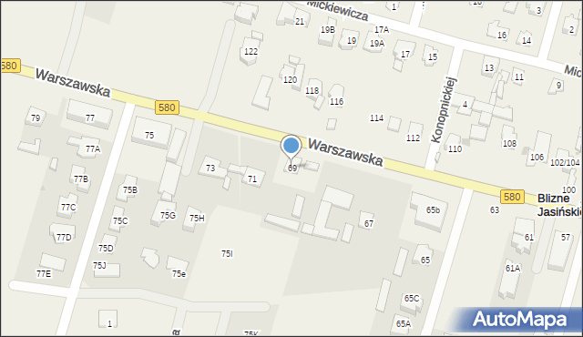 Lubiczów, Warszawska, 69, mapa Lubiczów