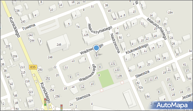 Lublin, Wadowskiego Jana, ks., 4, mapa Lublina