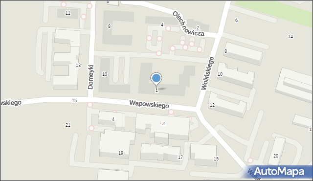 Lublin, Wapowskiego Bernarda, 1, mapa Lublina