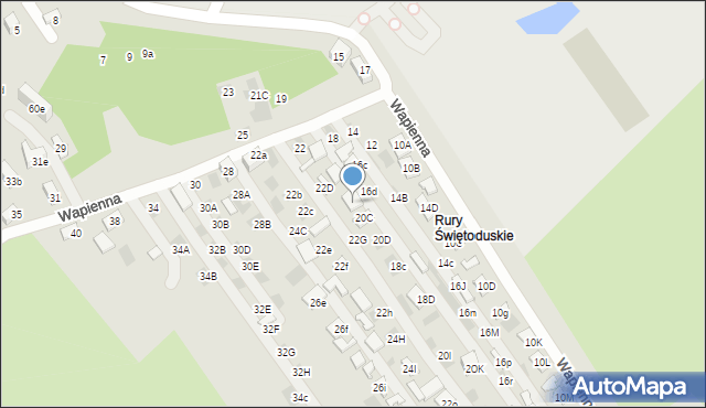 Lublin, Wapienna, 20B, mapa Lublina