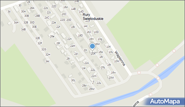 Lublin, Wapienna, 20K, mapa Lublina