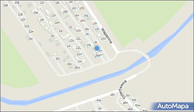 Lublin, Wapienna, 20M, mapa Lublina