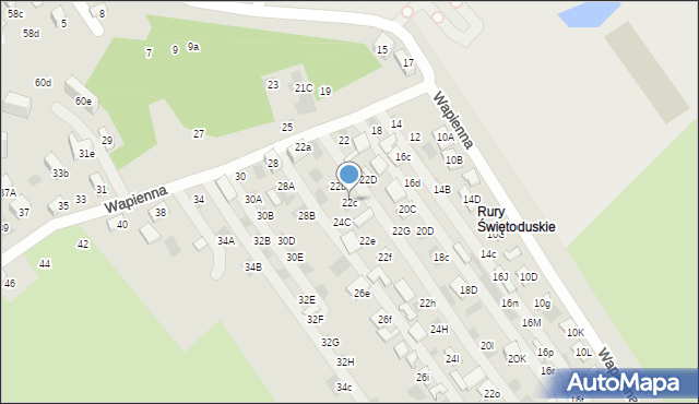 Lublin, Wapienna, 22c, mapa Lublina