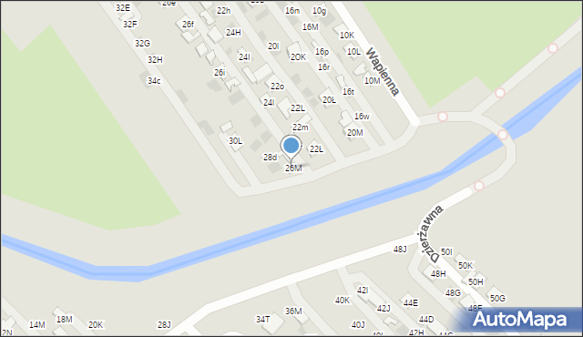 Lublin, Wapienna, 26M, mapa Lublina