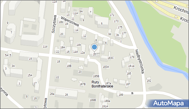 Lublin, Wąwozowa, 10, mapa Lublina