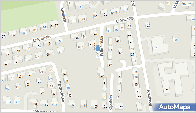 Lublin, Warmińska, 14, mapa Lublina