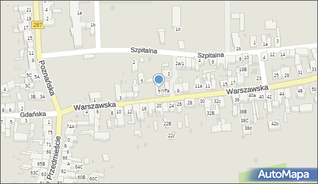 Lubsko, Warszawska, 7, mapa Lubsko