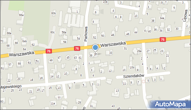 Łuków, Warszawska, 37, mapa Łuków