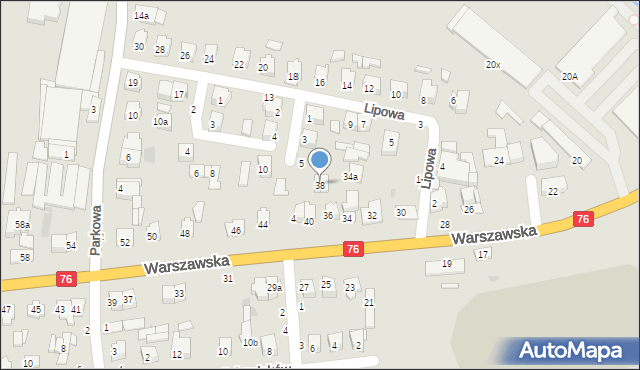 Łuków, Warszawska, 38, mapa Łuków