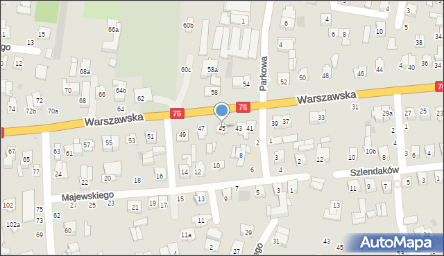 Łuków, Warszawska, 45, mapa Łuków